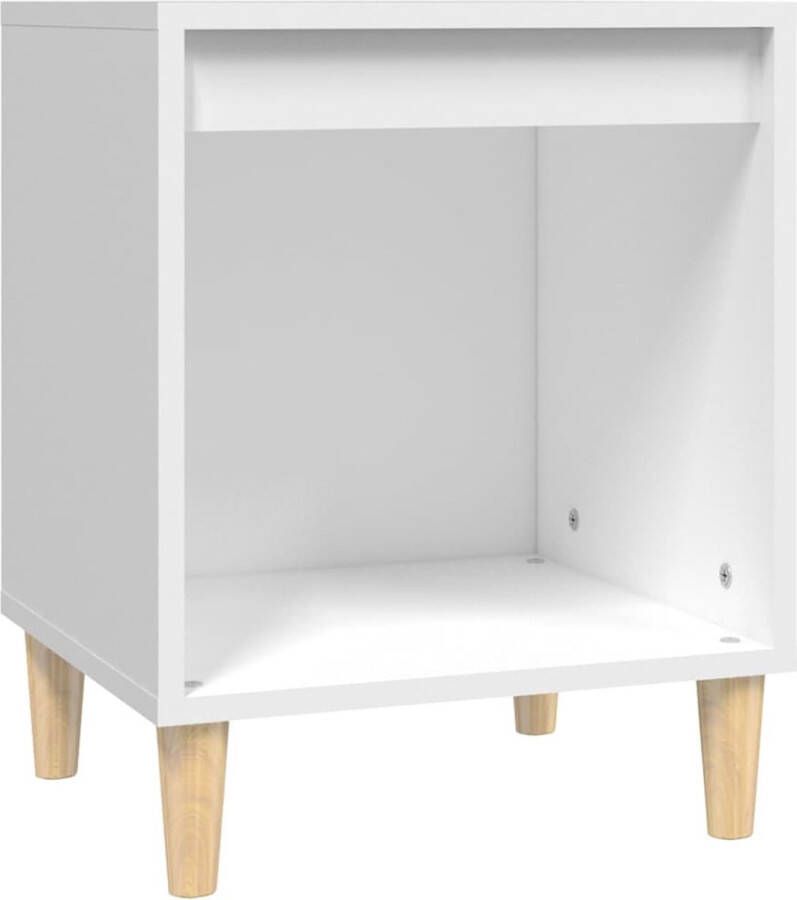 VidaXL Nachtkastje 40x35x50 cm Bewerkt hout Wit Nachtkastje Kast Slaapkamermeubel Houten Meubels Witte Meubelen Modern Meubel Stijlvol Nachtlampje Decoratief Item Bergruimte Compact Bureau