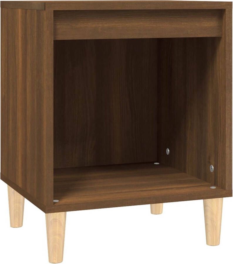 VidaXL Nachtkastje 40x35x50 cm Bruin Eikenkleur Nachtkastje Bijzettafel Kast Slaapkamermeubilair Houten Meubels Bruine Meubelen Scandinavische Stijl Basic Meubilering Bruineiken