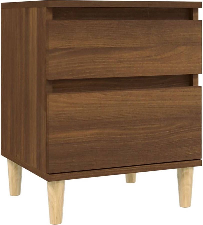 VidaXL Nachtkastje Bruin Eikenkleur 40x35x50 cm Nachtkastje Kastje Bedkastje Houten Nachtkastje Scandinavische Meubels Bruine Eiken