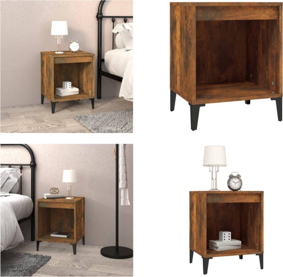 VidaXL Nachtkastje 40x35x50 cm gerookt eikenkleurig Nachtkastje Nachtkastjes Houten Nachtkastje Slaapkamerkast