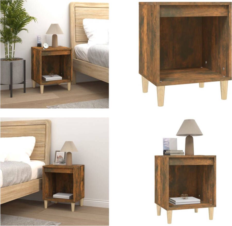 VidaXL Nachtkastje 40x35x50 cm gerookt eikenkleurig Nachtkastje Nachtkastjes Houten Nachtkastje Slaapkamerkast