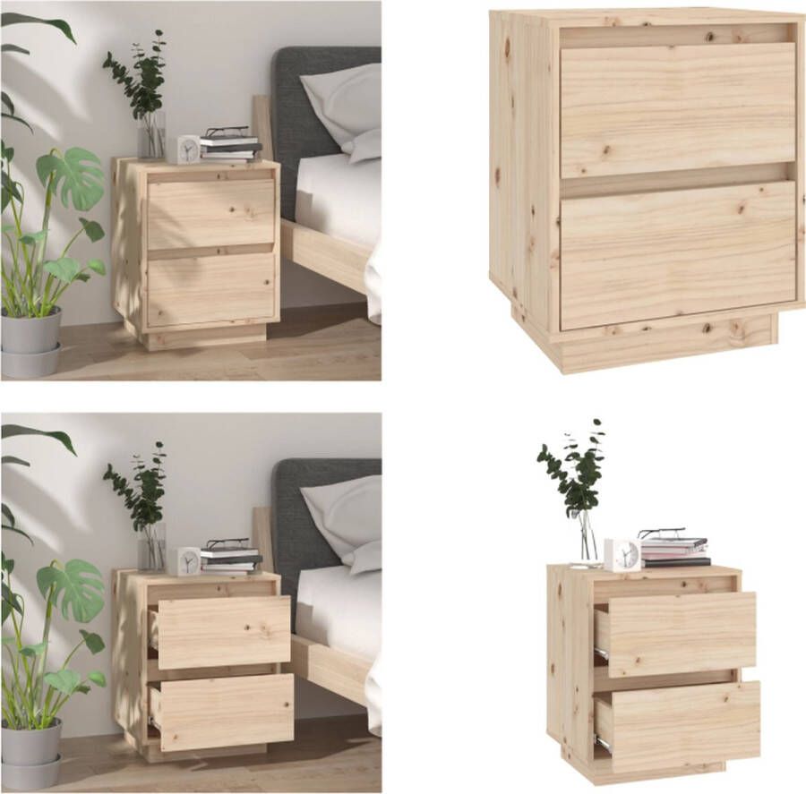 VidaXL Nachtkastje 40x35x50 cm massief grenenhout Nachtkastje Nachtkastjes Bedtafeltje Bedkastje