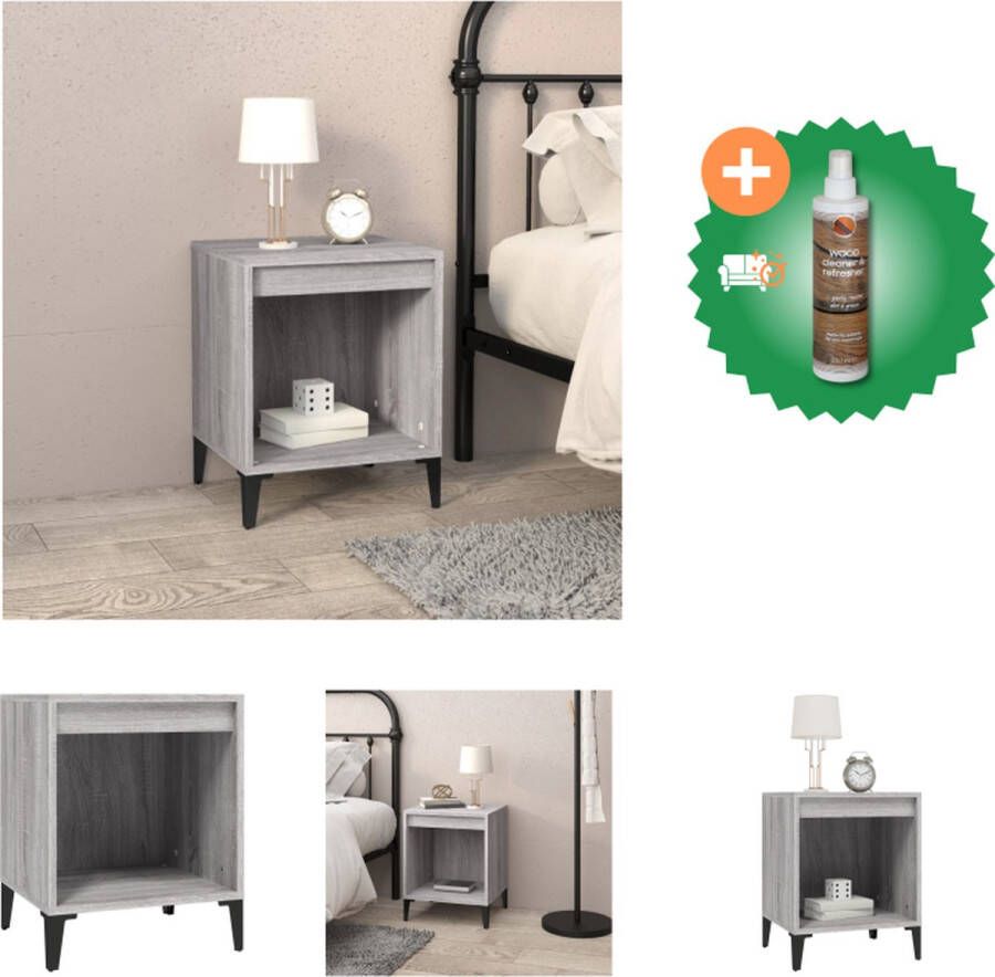 VidaXL Nachtkastje Elegant Bijzetkast Afmeting- 40 x 35 x 50 cm Ken- Grijs sonoma eiken Kast Inclusief Houtreiniger en verfrisser - Foto 2