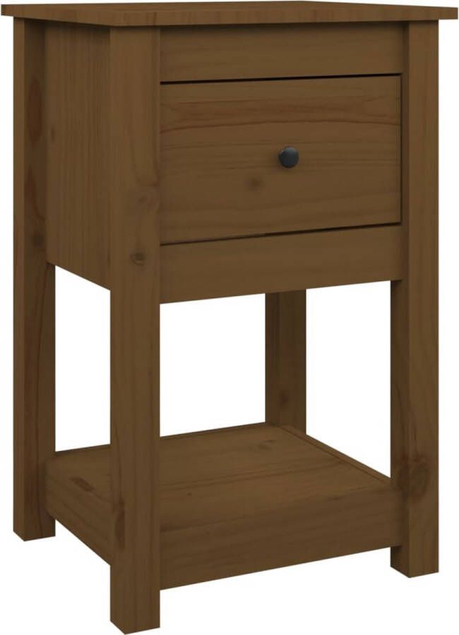 The Living Store Nachtkastje Grenenhout Honingbruin 40x35x61.5cm Trendy en stabiel Nachtkastje Kast Bedkamer Grenenhout Houten Kast - Foto 2