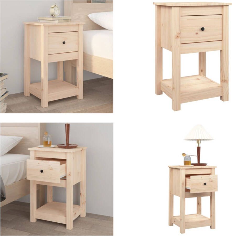 VidaXL Nachtkastje 40x35x61-5 cm massief grenenhout Nachtkastje Nachtkastjes -kast Nachtkastje