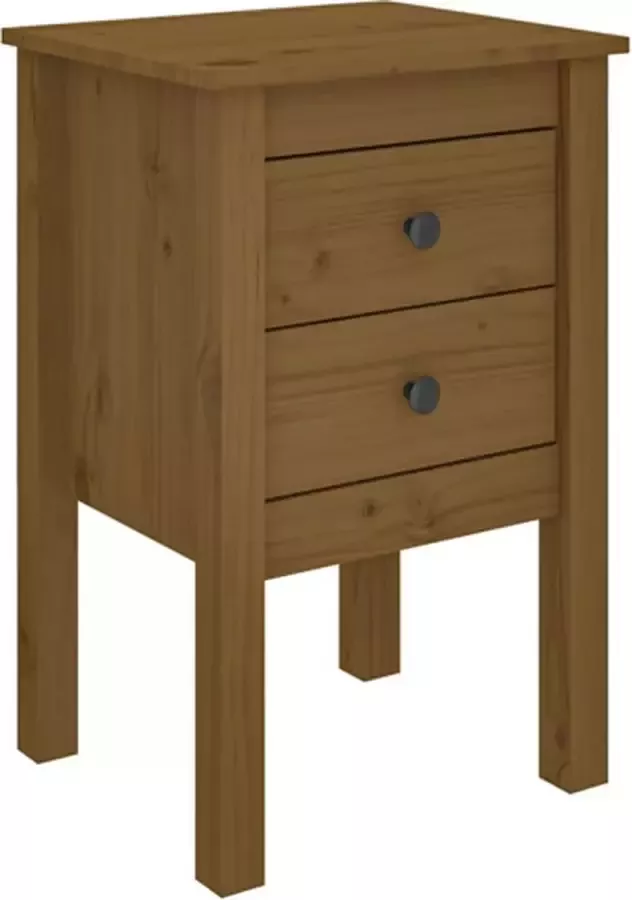 VidaXL -Nachtkastje-40x35x61 5-cm-massief-grenenhout-honingbruin - Foto 4