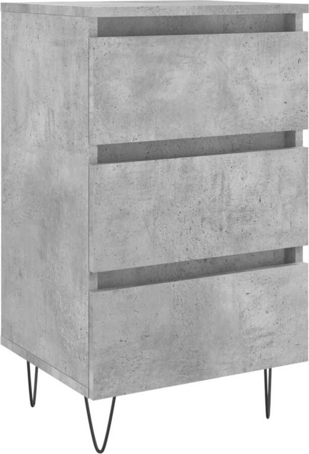 VidaXL -Nachtkastje-40x35x69-cm-bewerkt-hout-betongrijs - Foto 1