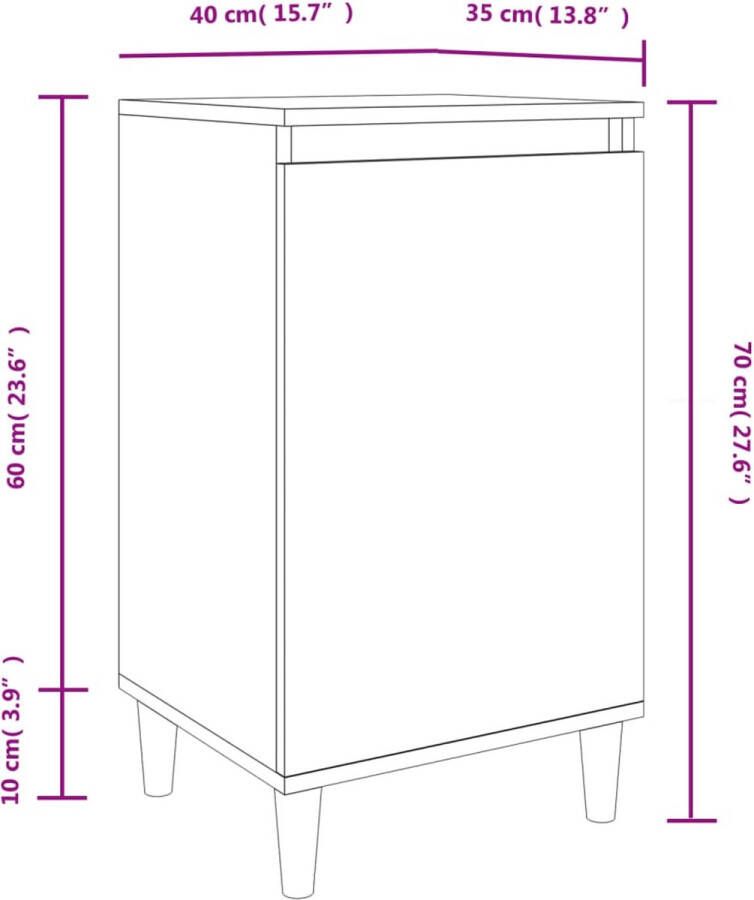 VidaXL -Nachtkastje-40x35x70-cm-bewerkt-hout-betongrijs - Foto 2