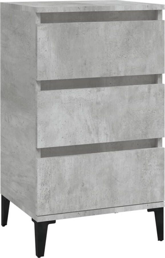 VidaXL -Nachtkastje-40x35x70-cm-bewerkt-hout-betongrijs - Foto 4
