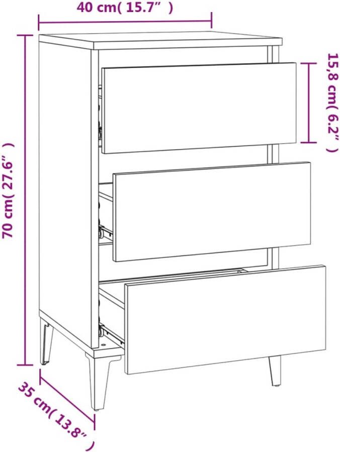 VidaXL -Nachtkastje-40x35x70-cm-bewerkt-hout-bruineikenkleurig - Foto 3