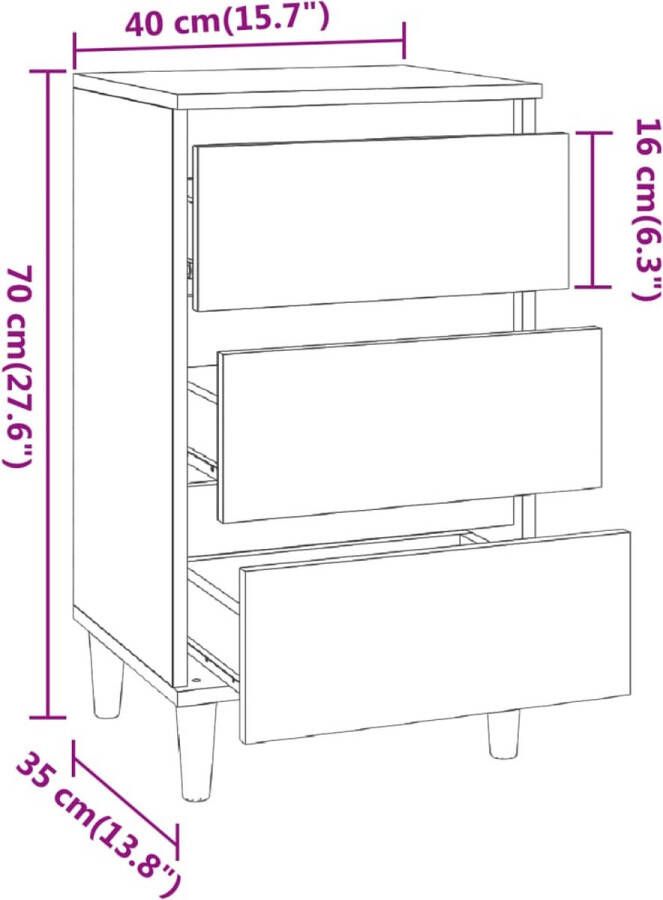 VidaXL -Nachtkastje-40x35x70-cm-bewerkt-hout-grijs-sonoma-eikenkleurig - Foto 3