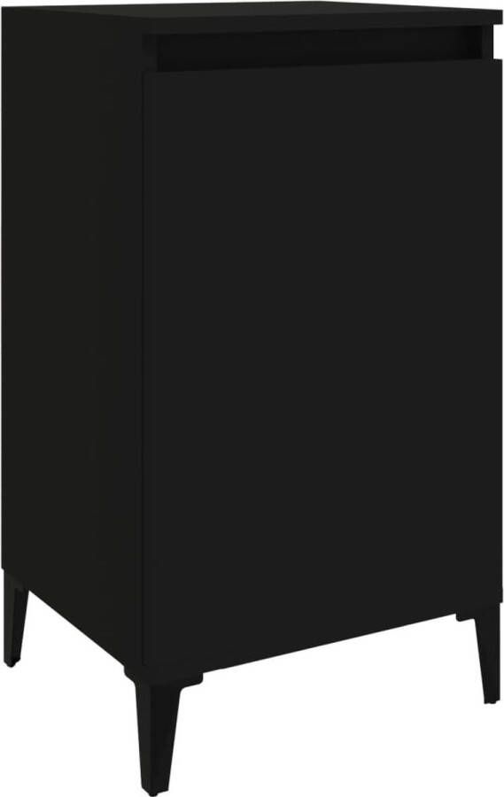 VidaXL -Nachtkastje-40x35x70-cm-bewerkt-hout-zwart - Foto 3