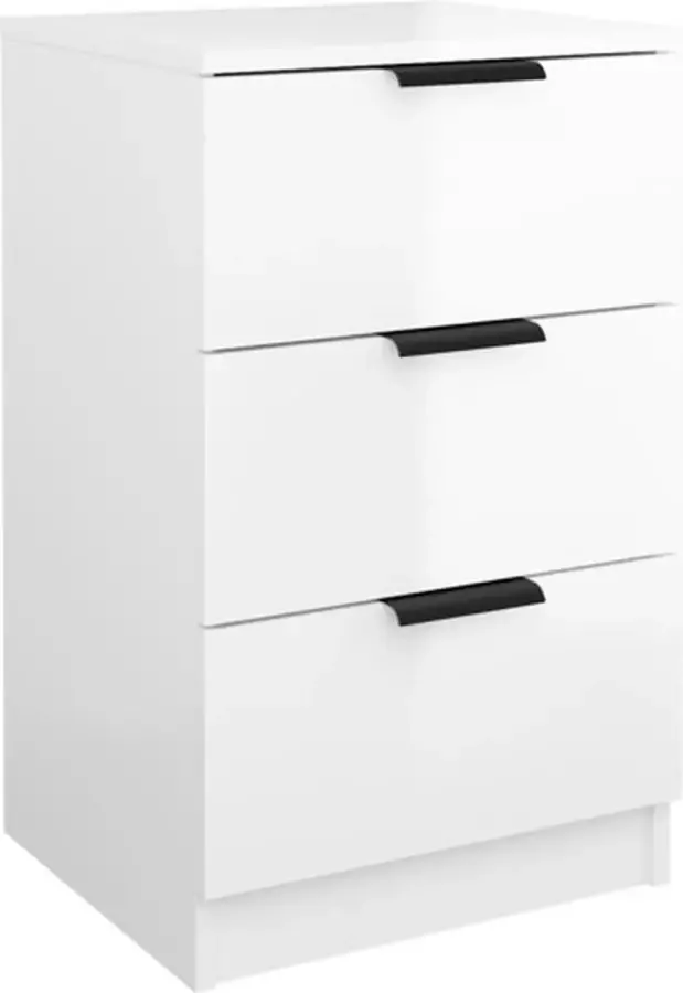 VidaXL -Nachtkastje-40x36x65-cm-hoogglans-wit - Foto 2