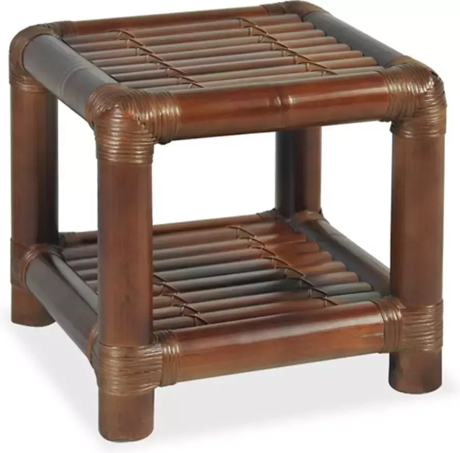 VidaXL -Nachtkastje-40x40x40-cm-bamboe-donkerbruin - Foto 4