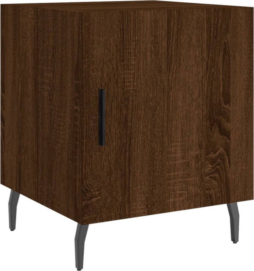 VidaXL Nachtkastje 40x40x50 cm Bruin Eikenhout Nachtkastje Bijzetkast Nachtlamp Slaapkamerdecoratie Houten Meubel Vintage Design Modern Design