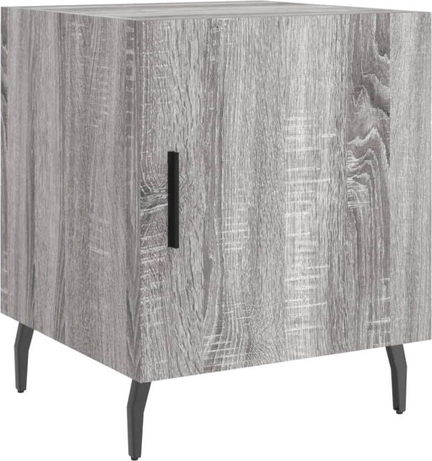 The Living Store Nachtkastje 40x40x50 cm bewerkt hout grijs sonoma eikenkleurig Nachtkastje Bijzettafel Grijze Nachttafel Houten Nachtkast Modern Nachtkastje - Foto 2