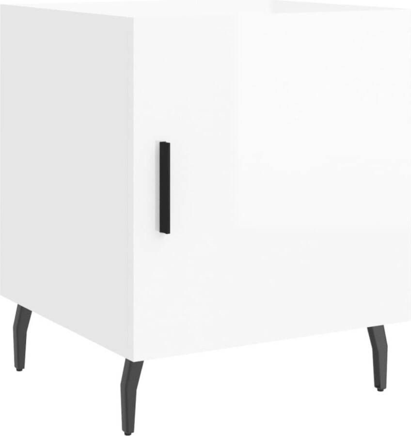 VidaXL -Nachtkastje-40x40x50-cm-bewerkt-hout-hoogglans-wit - Foto 2