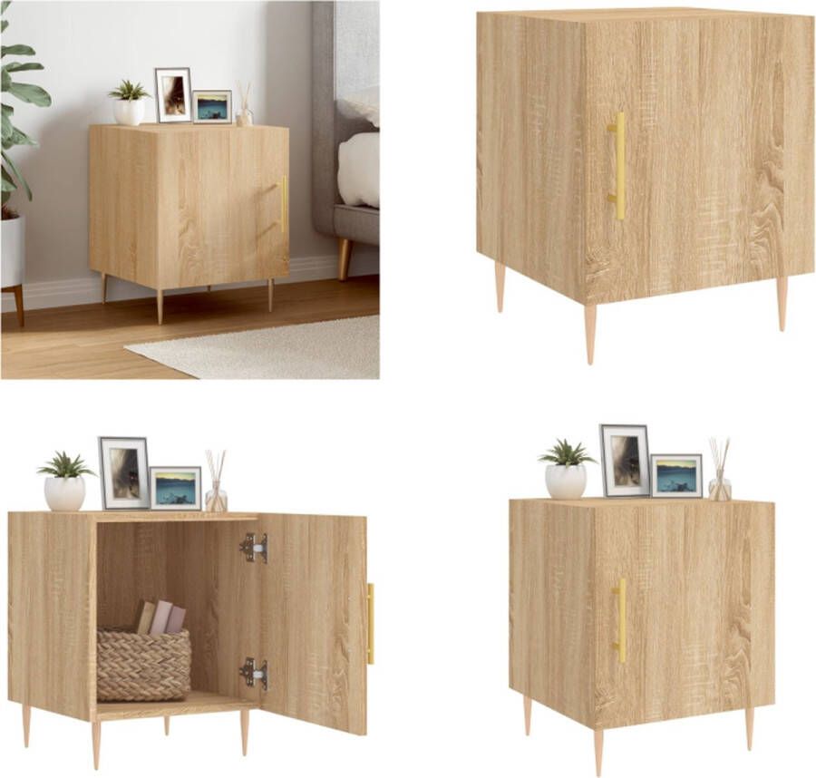 VidaXL -Nachtkastje-40x40x50-cm-bewerkt-hout-sonoma-eikenkleurig - Foto 4