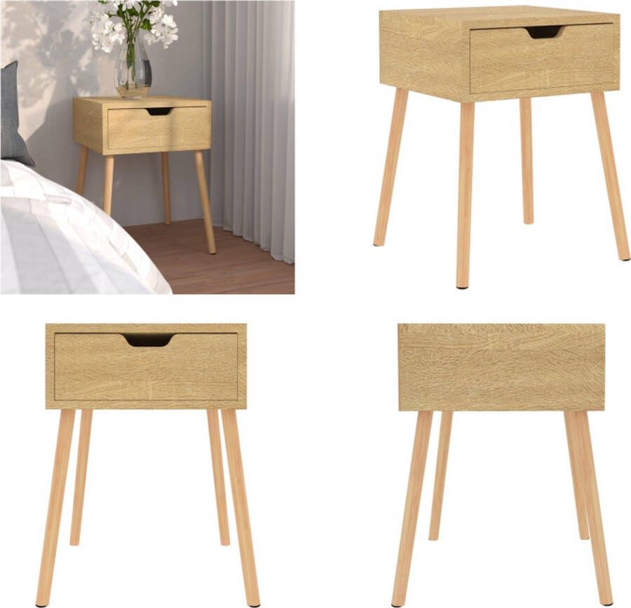 VidaXL Nachtkastje 40x40x56 cm bewerkt hout sonoma eikenkleurig Nachtkastje Nachtkastjes Nachtkast Nachtkasten - Foto 2