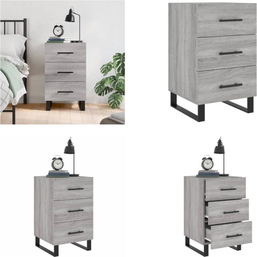 VidaXL -Nachtkastje-40x40x66-cm-bewerkt-hout-grijs-sonoma-eikenkleurig - Foto 3