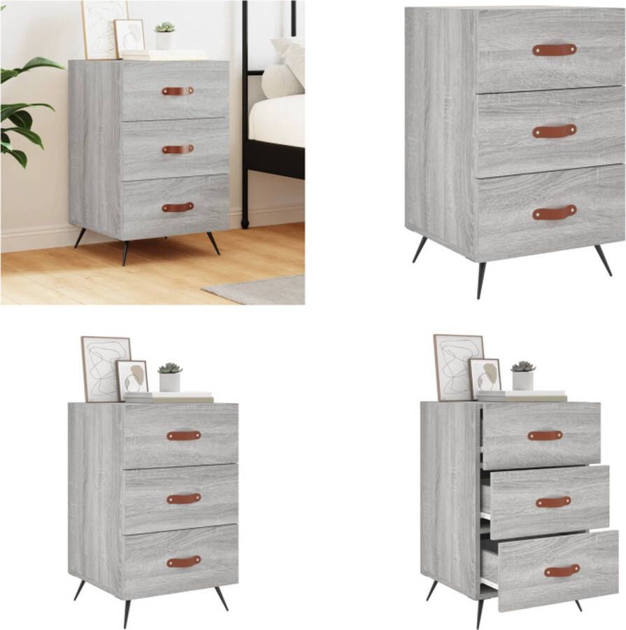 VidaXL -Nachtkastje-40x40x66-cm-bewerkt-hout-grijs-sonoma-eikenkleurig