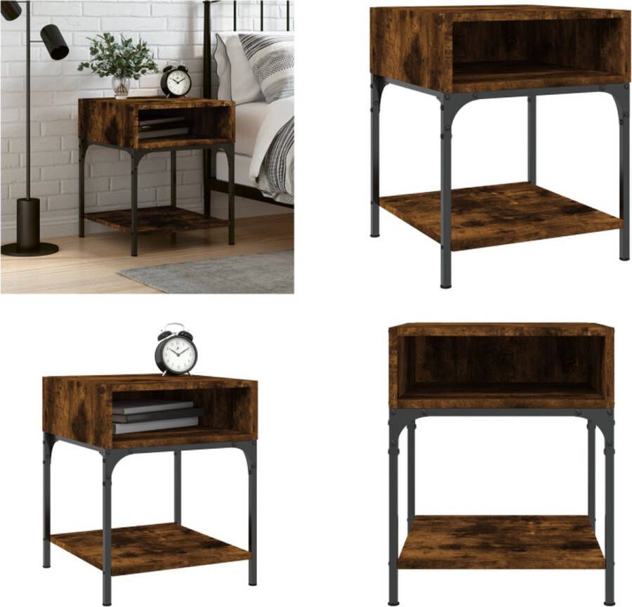 VidaXL -Nachtkastje-40x41x50-cm-bewerkt-hout-gerookt-eikenkleurig