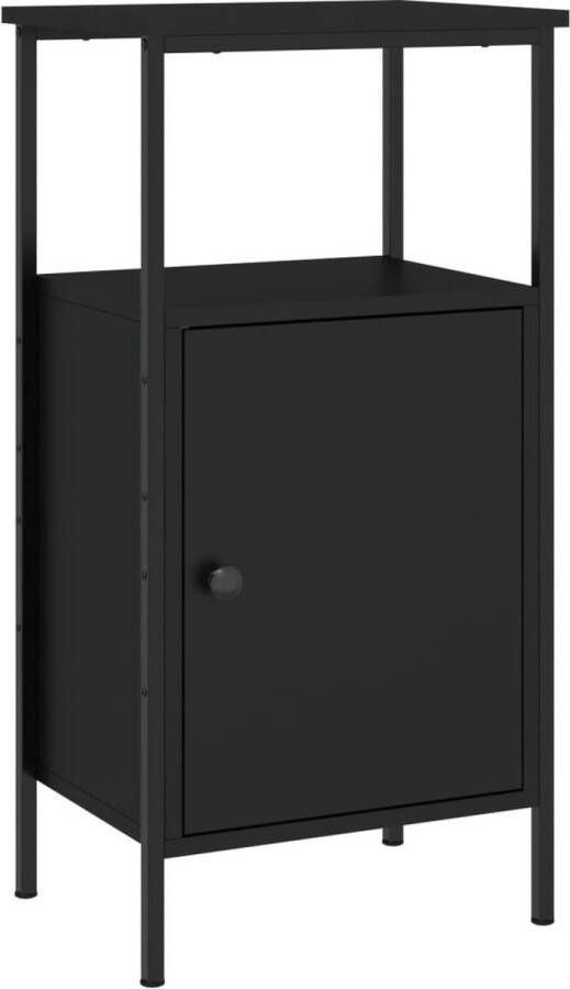 VidaXL -Nachtkastje-41x31x80-cm-bewerkt-hout-zwart - Foto 1