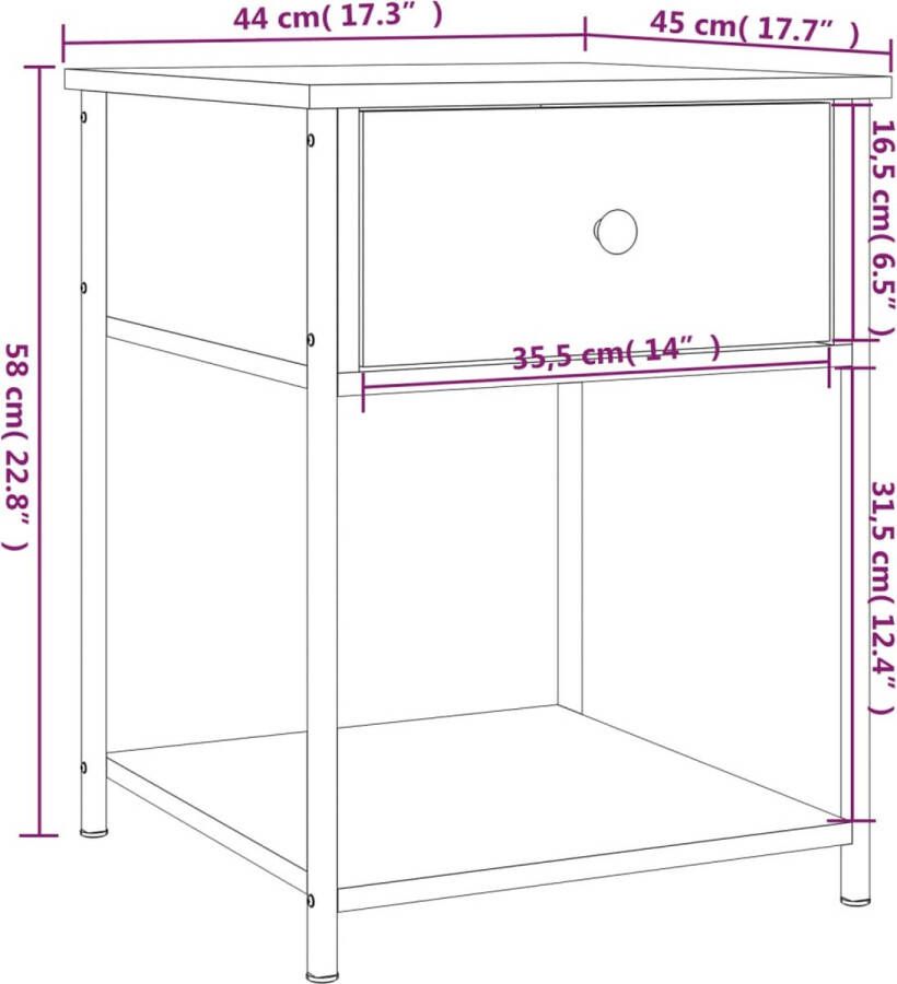 VidaXL -Nachtkastje-44x45x58-cm-bewerkt-hout-sonoma-eikenkleurig