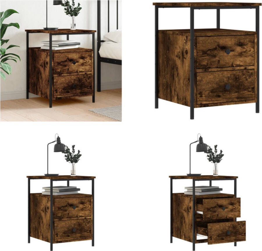 VidaXL -Nachtkastje-44x45x60-cm-bewerkt-hout-gerookt-eikenkleurig