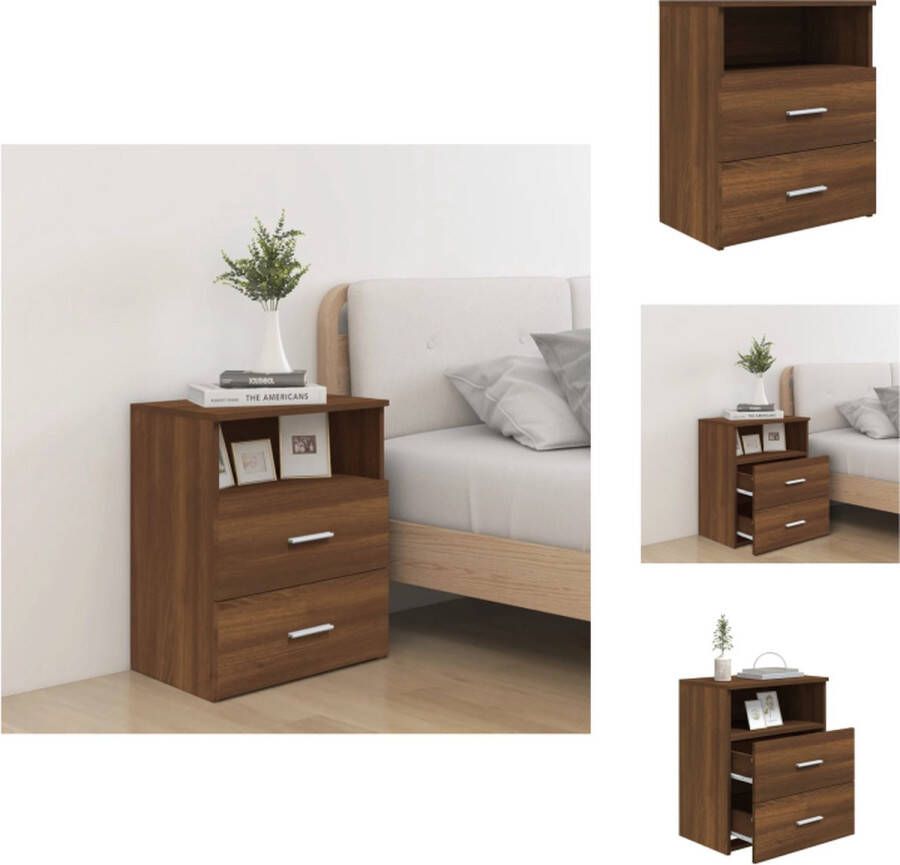 VidaXL Nachtkastje Nachtkastjes Slaapkamerkastje Slaapkamertafeltje Nachtkastje 50x32x60 cm bruineikenkleurig