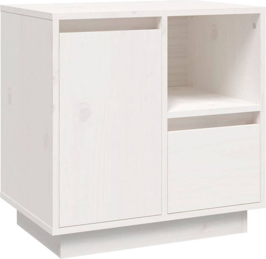 VidaXL Nachtkastje Massief Grenenhout Wit 50x34x50 cm Nachtkastje Kast Slaapkamermeubilair Houten Meubels Grenenhouten Meubels Wit Meubilair Opbergkast Nachtlampjes Tafel