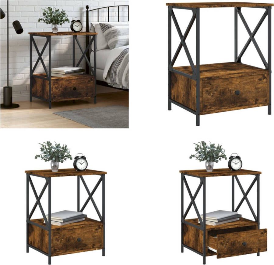 VidaXL -Nachtkastje-50x41x65-cm-bewerkt-hout-gerookt-eikenkleurig