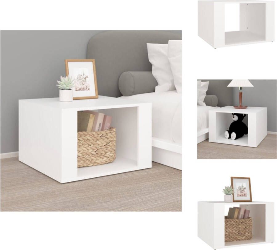 VidaXL Nachtkastje Nachtkastjes Nacht Kastje Nachtkastje 57x55x36 cm bewerkt hout wit