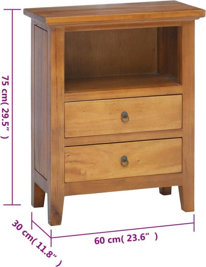 VidaXL -Nachtkastje-60x30x75-cm-massief-mahoniehout - Foto 3