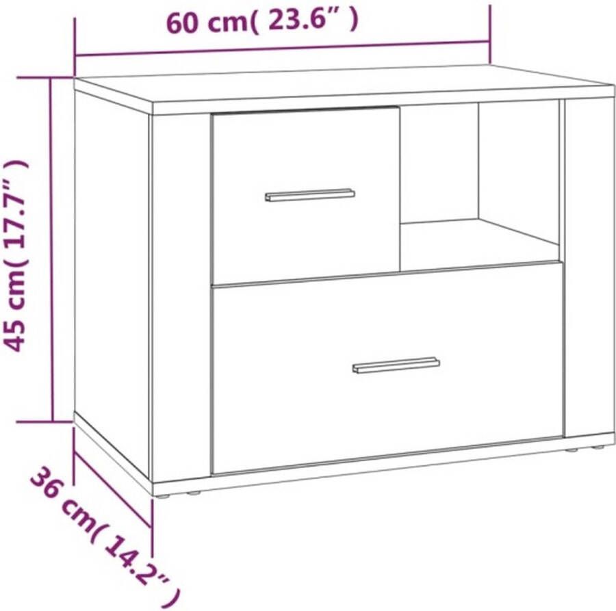 VidaXL -Nachtkastje-60x36x45-cm-bewerkt-hout-betongrijs - Foto 3