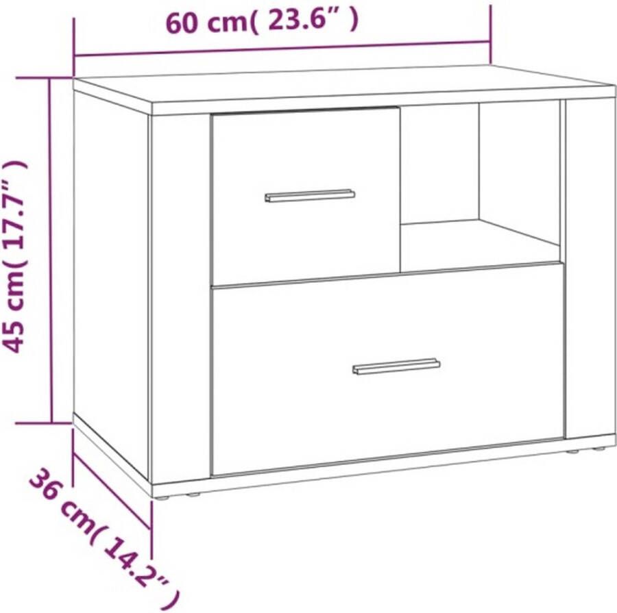 VidaXL -Nachtkastje-60x36x45-cm-bewerkt-hout-zwart - Foto 3