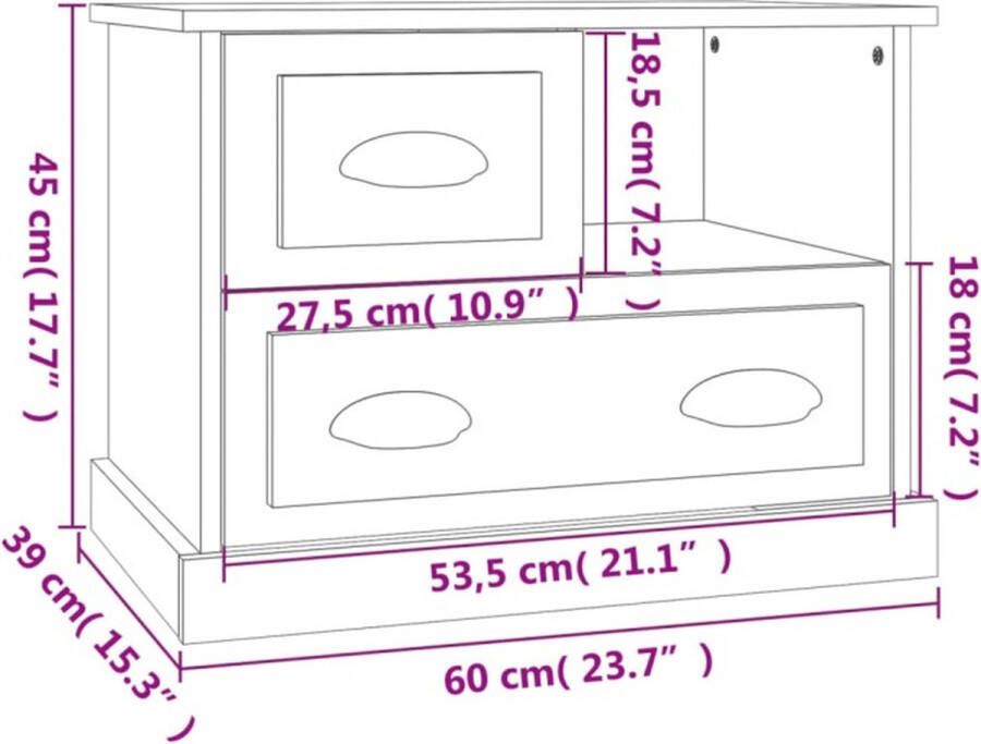 VidaXL -Nachtkastje-60x39x45-cm-sonoma-eikenkleurig - Foto 5