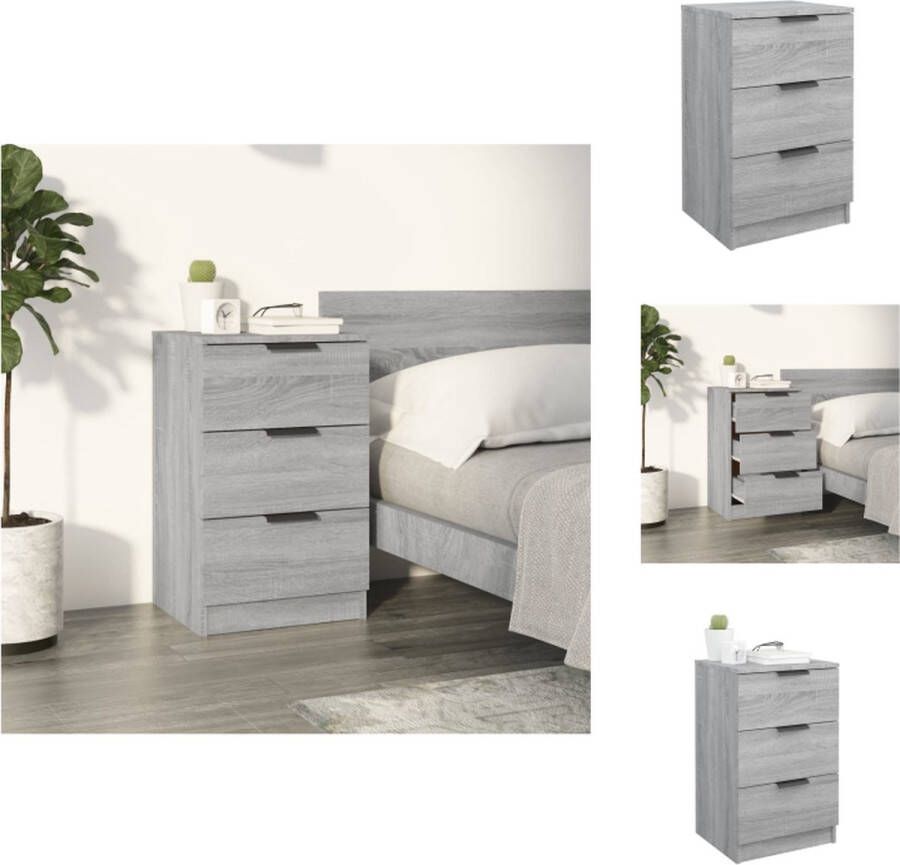 VidaXL Nachtkastje Nachtkastjes Houten Nachtkastje Telefoonkast Nachtkastje 40x36x65 cm grijs sonoma eikenkleurig
