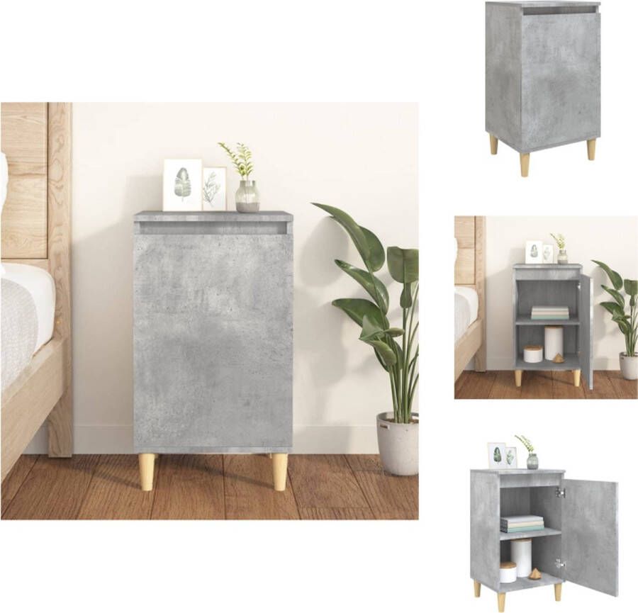 VidaXL Nachtkastje Nachtkastjes Nacht Kastje Nachtkastje 40x35x70 cm bewerkt hout betongrijs