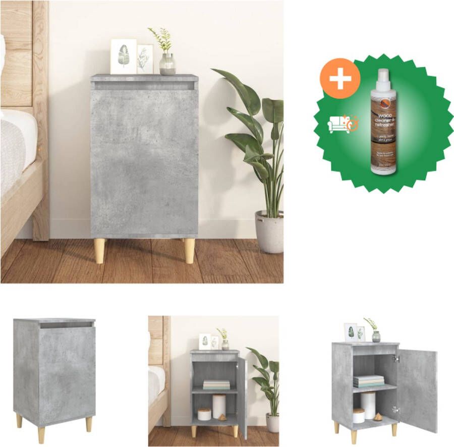 VidaXL Nachtkastje Betongrijs Naam Nachtkastje Afmetingen- 40 x 35 x 70 cm Duurzaam hout en metaal Kast Inclusief Houtreiniger en verfrisser - Foto 4
