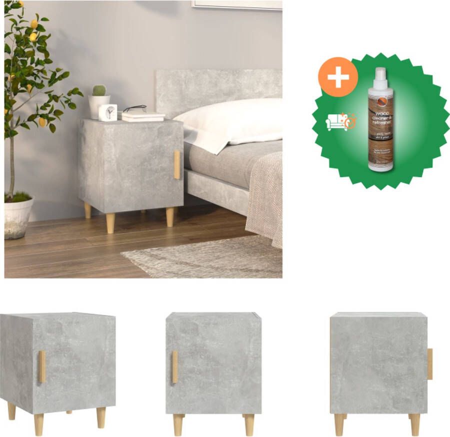 VidaXL Nachtkastje Elegant Nachtkastje 40 x 35 x 47.5 cm Betongrijs Kast Inclusief Houtreiniger en verfrisser - Foto 2
