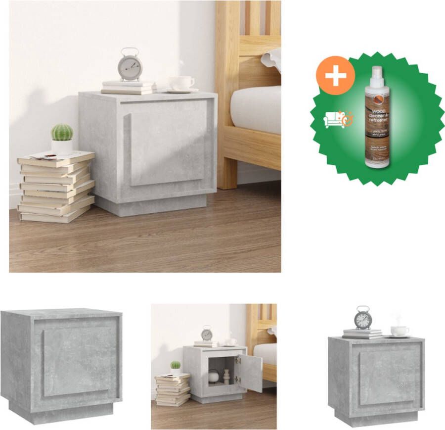 VidaXL Nachtkastje Betongrijs 44 x 35 x 45 cm Modern design Kast Inclusief Houtreiniger en verfrisser