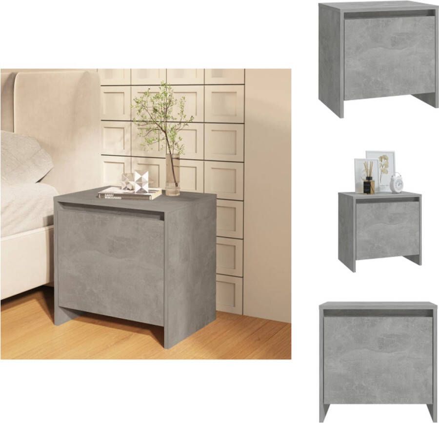 VidaXL Nachtkastje Betongrijs 45 x 34 x 44.5 cm 1 deur Kast - Foto 2