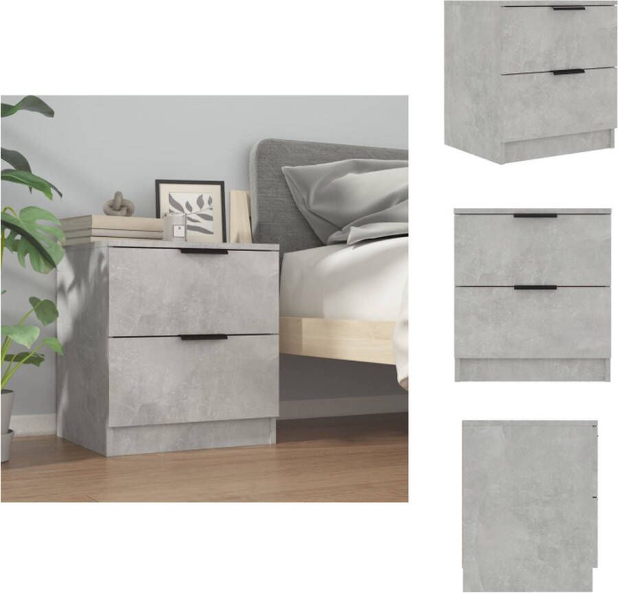 VidaXL Nachtkastje Betongrijs 45 x 39 x 50 cm Bewerkt hout Kast