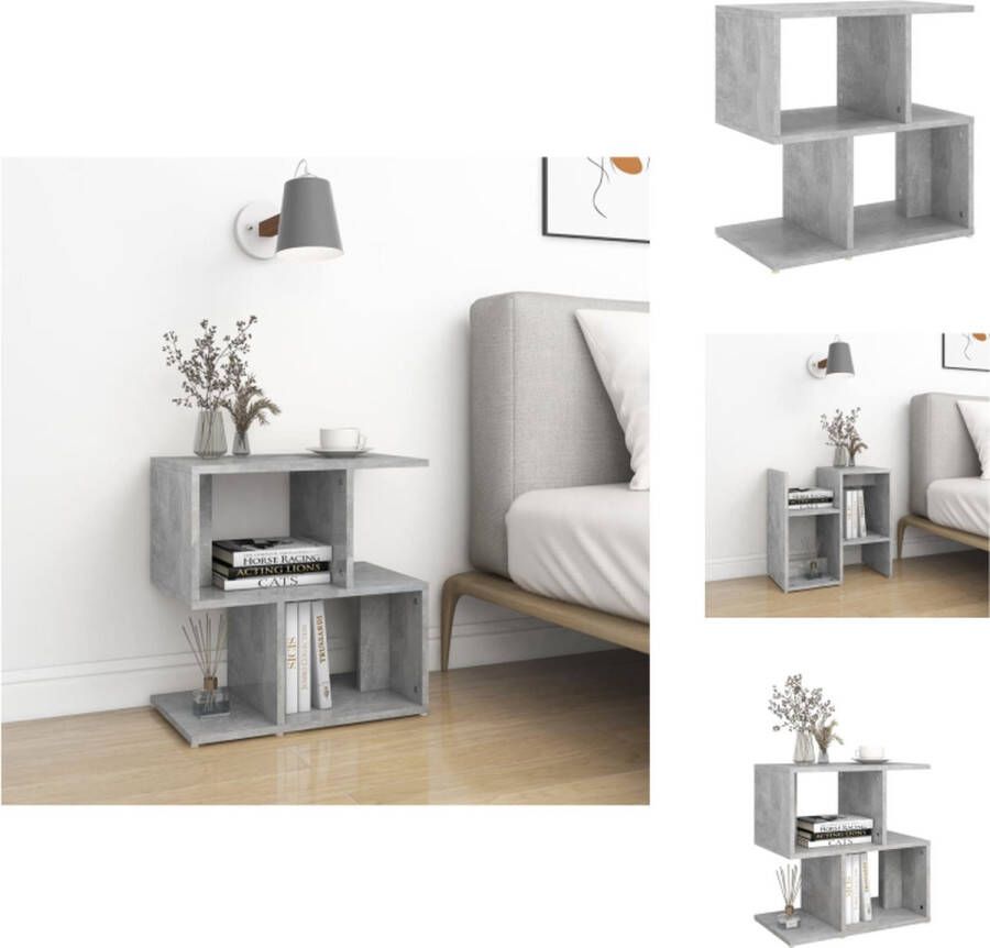 VidaXL Nachtkastje Nachtkastjes Telefoonkast Telefoonkasten Nachtkastje 50x30x51 5 cm bewerkt hout betongrijs