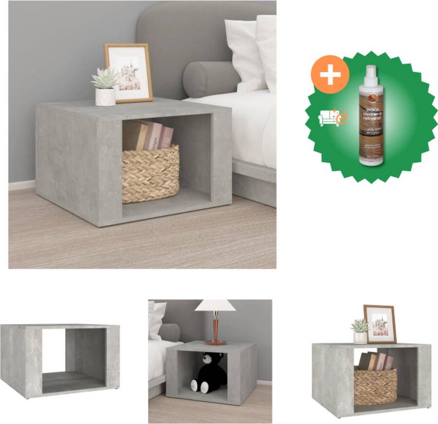 VidaXL Nachtkastje Betongrijs 57 x 55 x 36 cm Elegant Ontwerp Kast Inclusief Houtreiniger en verfrisser