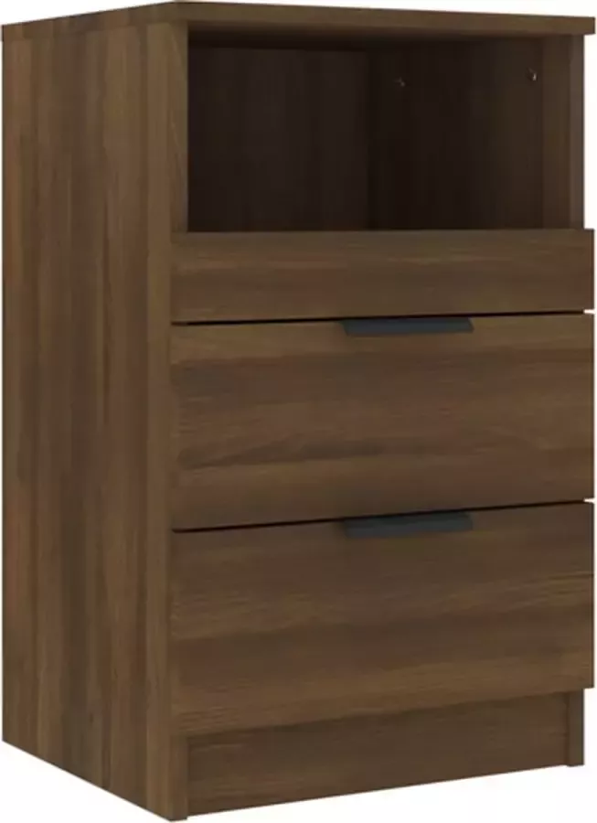 VidaXL -Nachtkastje-bewerkt-hout-bruineikenkleurig - Foto 2