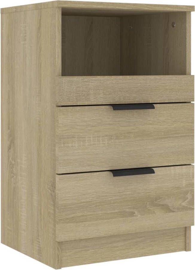 VidaXL Nachtkastje Sonoma Eiken Bewerkt Hout Nachtkastje Kastje Slaapkamermeubel Houten Meubel Sonome Eiken Bruine Kast