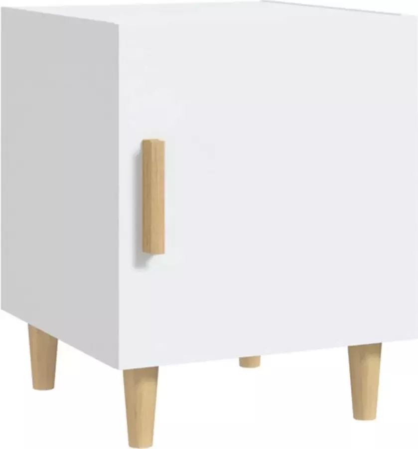 VidaXL -Nachtkastje-bewerkt-hout-wit - Foto 2