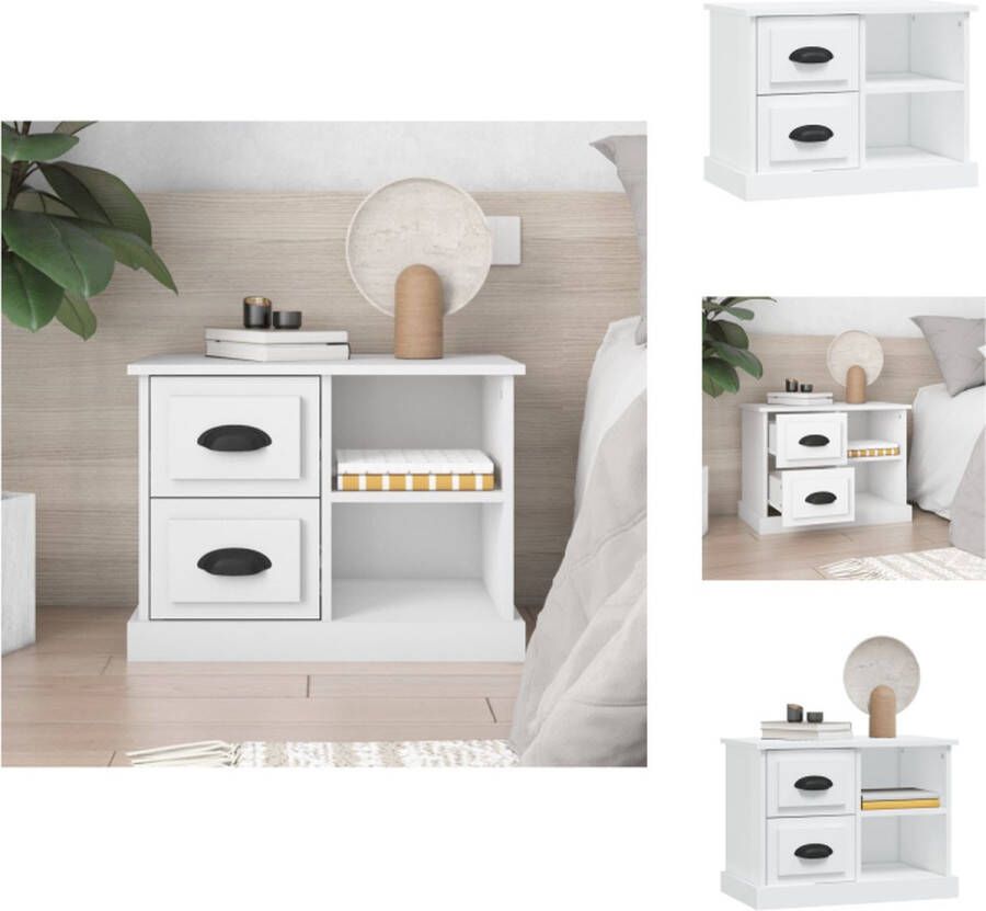 VidaXL Nachtkastje Nachtkastjes Houten Nachtkastje Houten Nachtkastjes Nachtkastje 60x35 5x45 cm wit